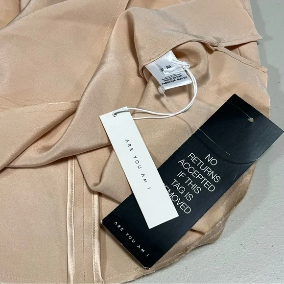 ๐ ARE YOU AM I Issi 100% Silk Mini Dress in Fawn - Picture 11 of 16